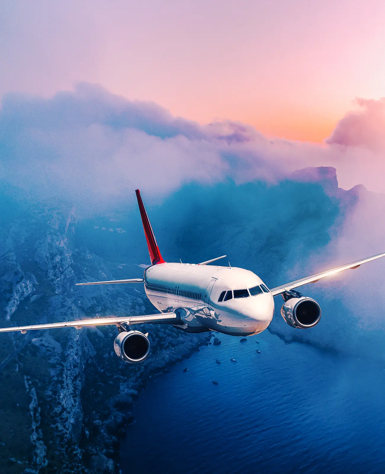 an aeroplane in the sky