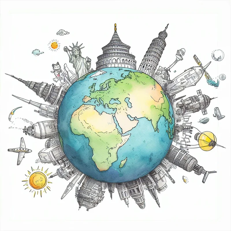 Design’s Role in Cultural Sensitivity: The Line Between Inspiration and Appropriation 6 earth with landmarks